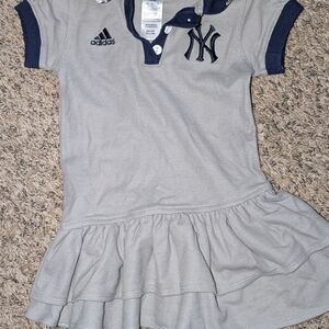 Adidas Navy and Gray Polo Shirt